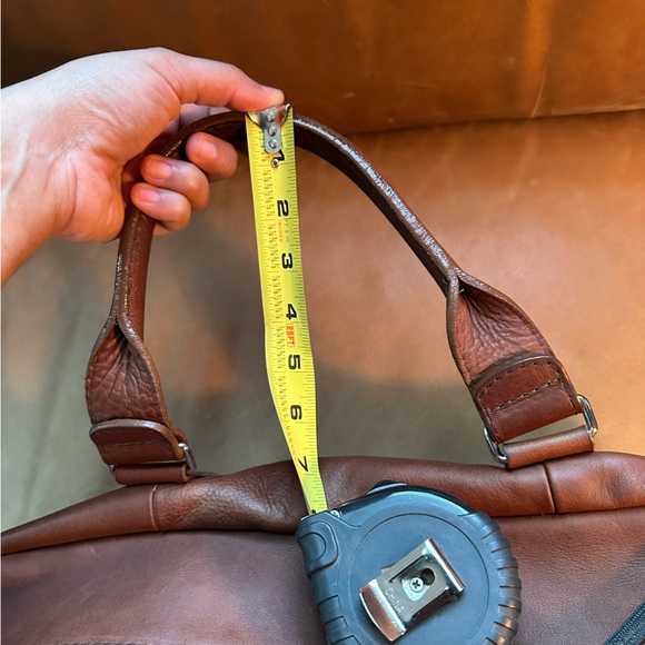 Frank & Oak Rue St Viateur brown leather duffel weekender travel bag unisex - Picture 16 of 17